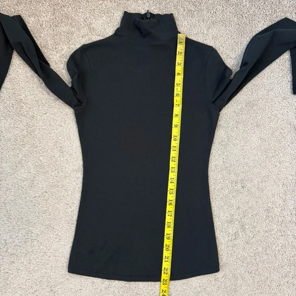 Skims Cotton Jersey Turtleneck Long Sleeve Top Soot Black S - Picture 9 of 9